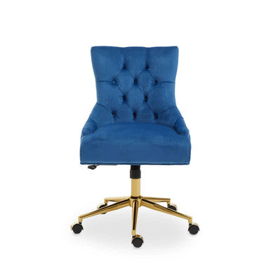 Anita Blue Velvet Home Office Chair