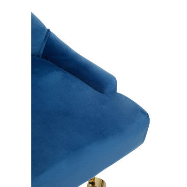Anita Blue Velvet Home Office Chair