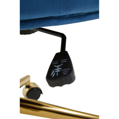 Anita Blue Velvet Home Office Chair