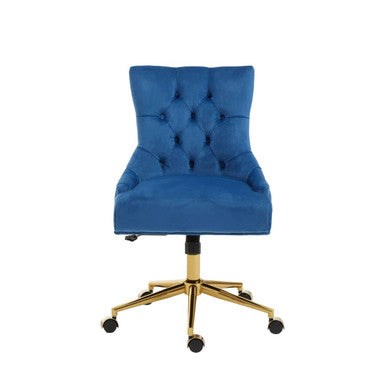 Anita Blue Velvet Home Office Chair