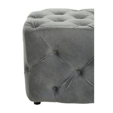 Alea Grey Velvet Button Tufted Bench