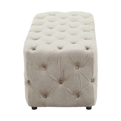 Alea Mink Velvet Button Tufted Bench
