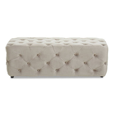 Alea Mink Velvet Button Tufted Bench