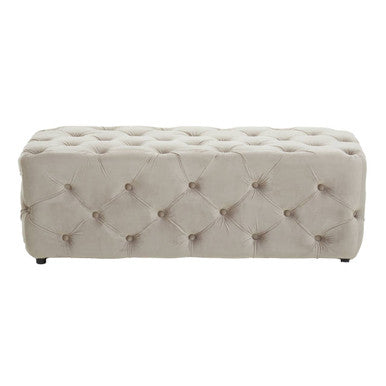 Alea Mink Velvet Button Tufted Bench