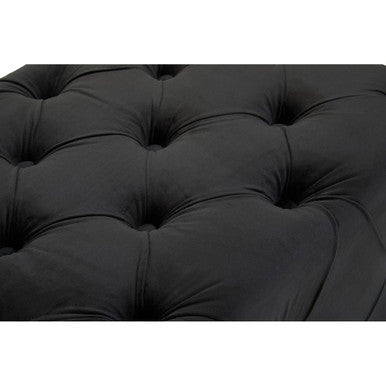 Alea Black Velvet Button Tufted Bench
