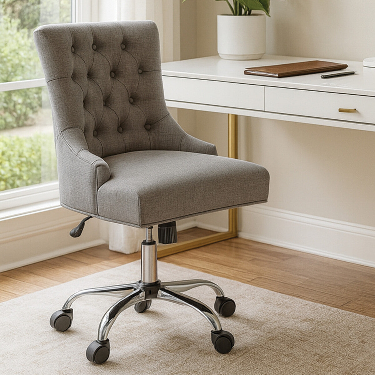 Anita Grey Fabric Home Office Chair