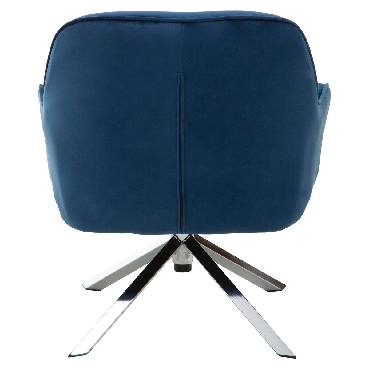 Avery Midnight Blue Velvet Swivel Chair with Chrome Finish Base