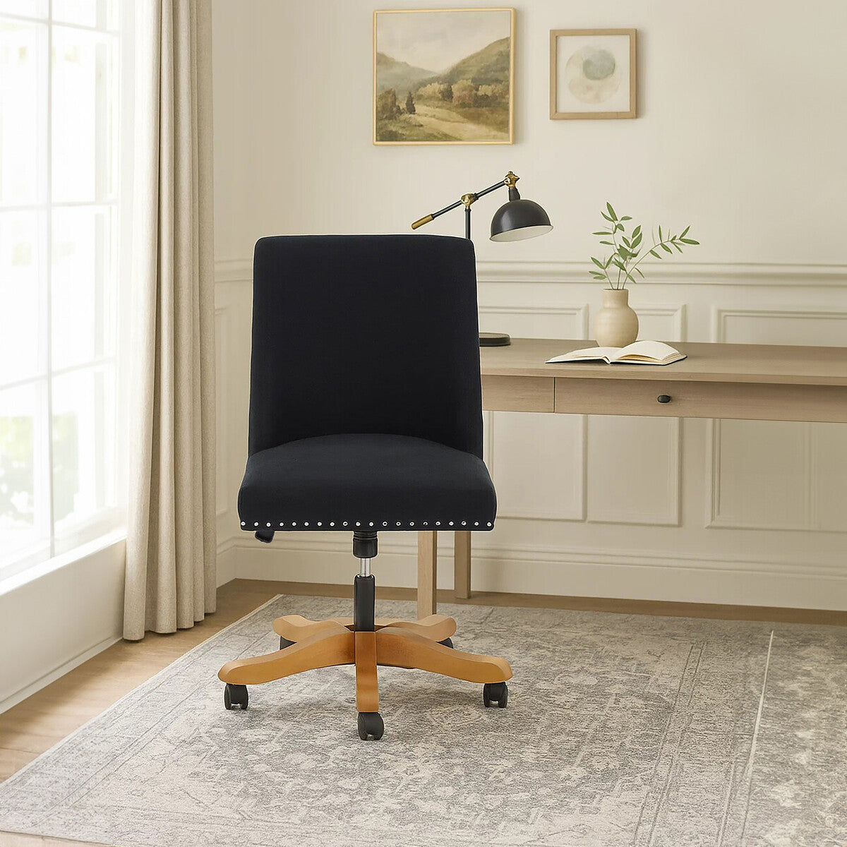 Washington Black Fabric Home Office Chair