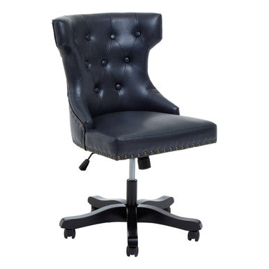 Walson Black Leather Effect Wingback Home Office Chair