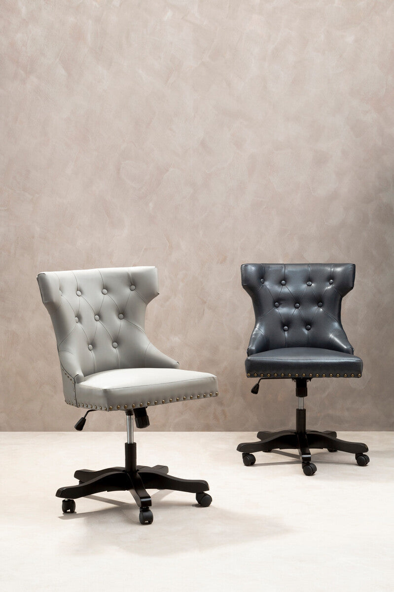 Walson Black Leather Effect Wingback Home Office Chair