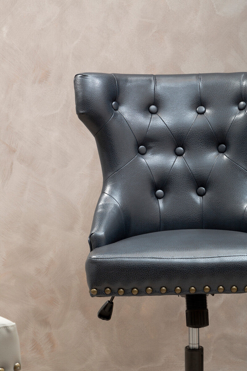 Walson Black Leather Effect Wingback Home Office Chair