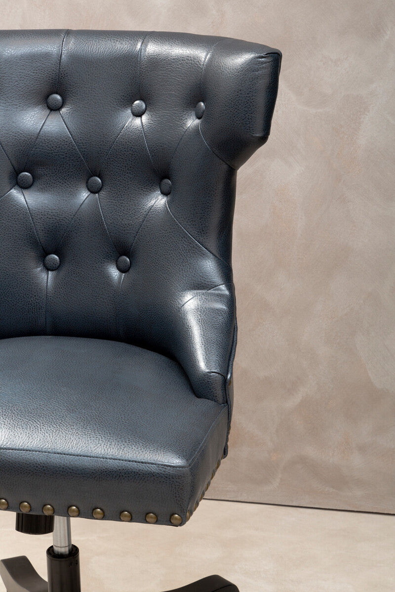 Walson Black Leather Effect Wingback Home Office Chair