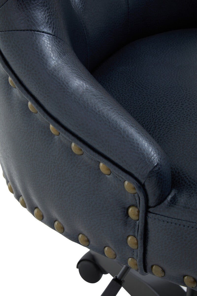 Walson Black Leather Effect Wingback Home Office Chair