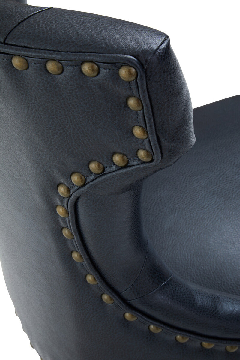 Walson Black Leather Effect Wingback Home Office Chair