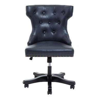 Walson Black Leather Effect Wingback Home Office Chair