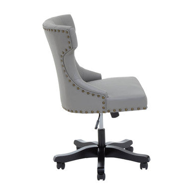 Walson Grey Leather Effect Wingback Home Office Chair