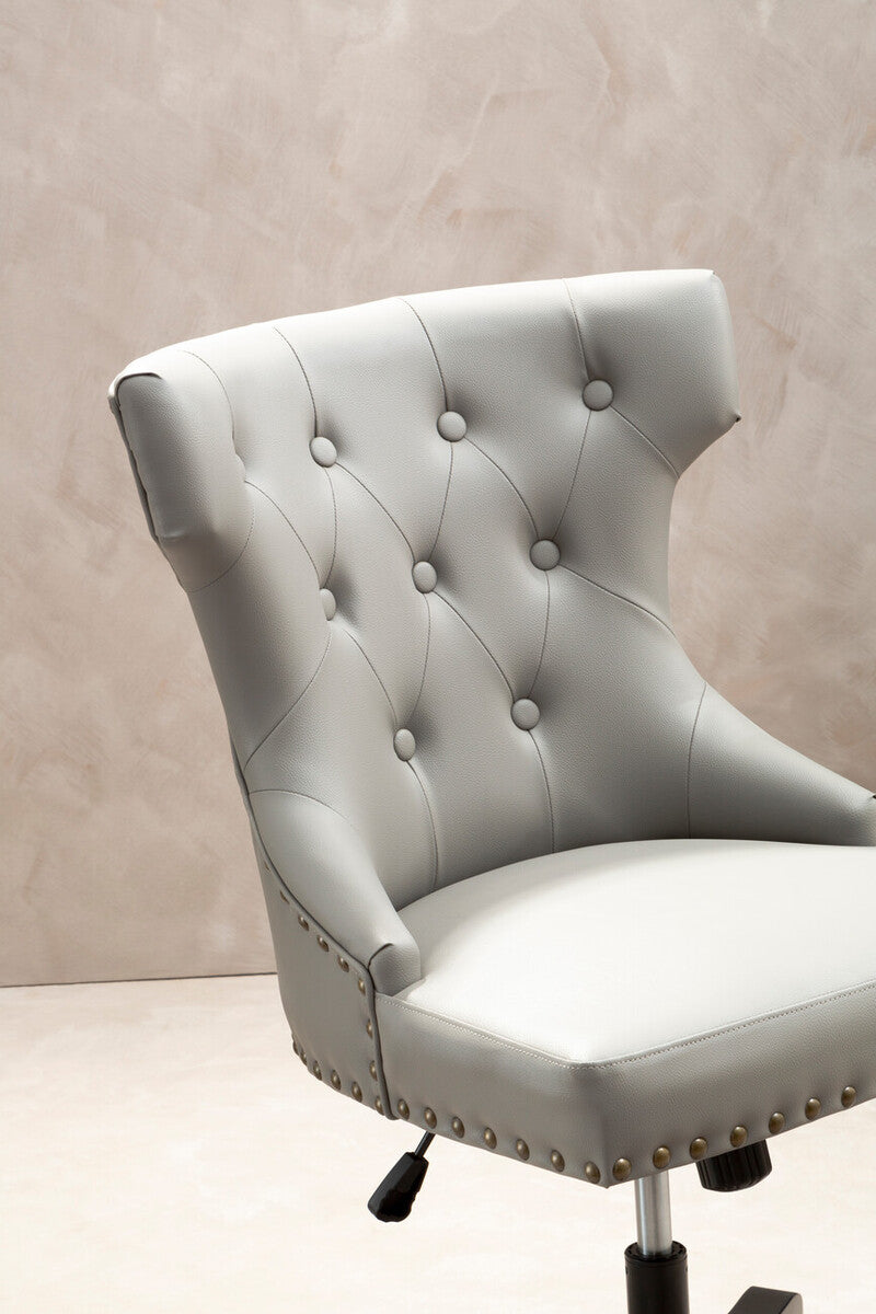 Walson Grey Leather Effect Wingback Home Office Chair