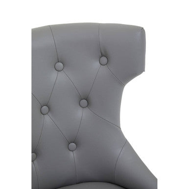 Walson Grey Leather Effect Wingback Home Office Chair