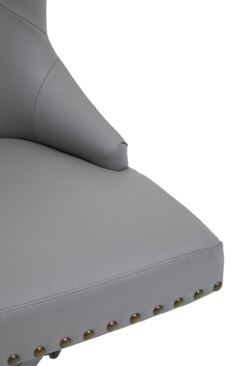 Walson Grey Leather Effect Wingback Home Office Chair