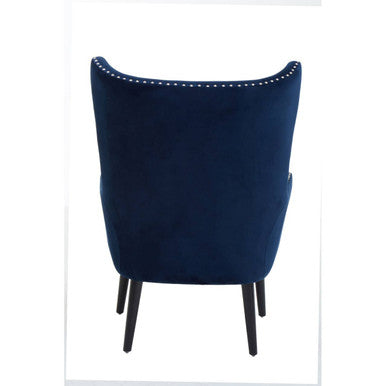 Wexley Blue Velvet Wingback Lounge Chair