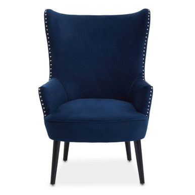 Wexley Blue Velvet Wingback Lounge Chair