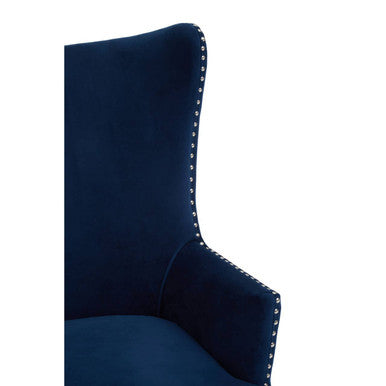 Wexley Blue Velvet Wingback Lounge Chair