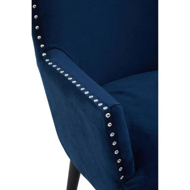 Wexley Blue Velvet Wingback Lounge Chair