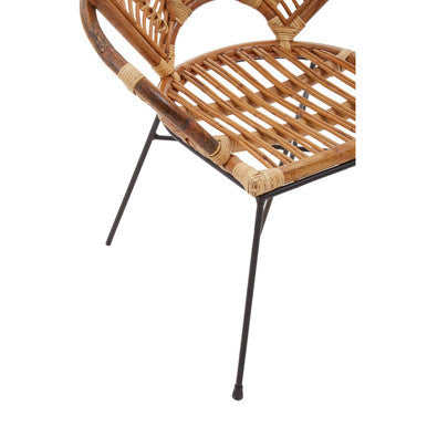 Manado Natural Rattan Armchair with Scalloped Back