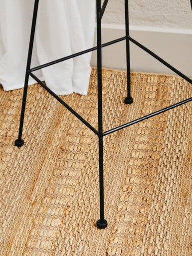 Manado Natural Rattan Bar Chair with Black Finish Legs