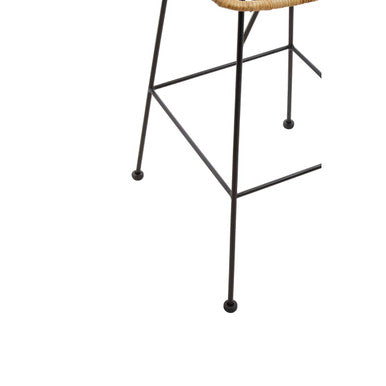 Manado Natural Rattan Bar Chair with Black Finish Legs