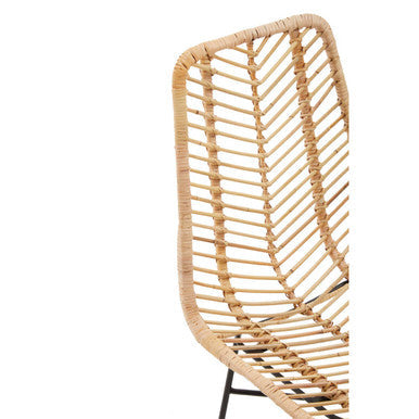 Manado Jawit Natural Rattan Dining Chair with Black Finish Legs