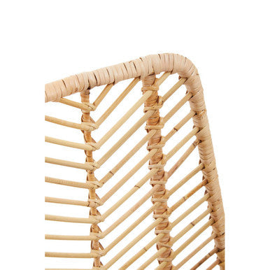 Manado Jawit Natural Rattan Dining Chair with Black Finish Legs