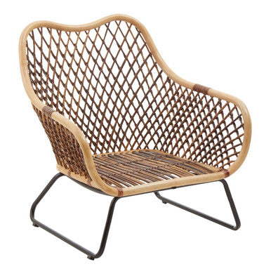 Manado Natural Rattan Chair with Black Finish Legs