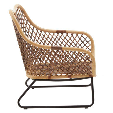 Manado Natural Rattan Chair with Black Finish Legs