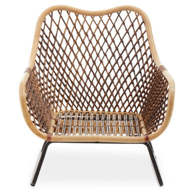 Manado Natural Rattan Chair with Black Finish Legs