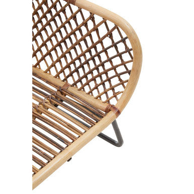 Manado Natural Rattan Chair with Black Finish Legs