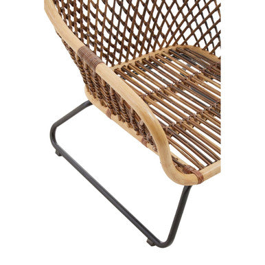Manado Natural Rattan Chair with Black Finish Legs