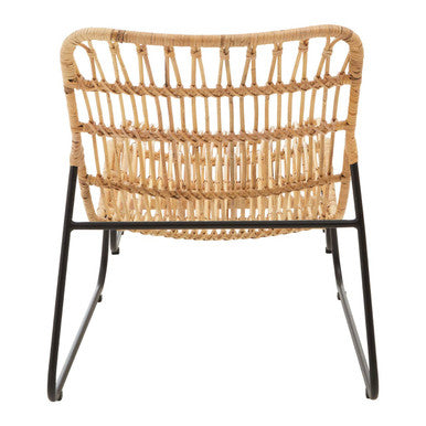 Manado Natural Rattan Chair and Footstool Set