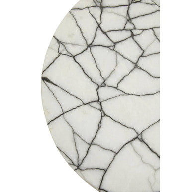 Marmara White Marble Round Side Table