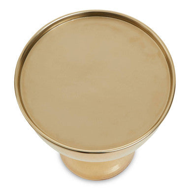 Martini Amber Glass Side Table with Gold Finish Rim