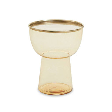 Martini Amber Glass Side Table with Gold Finish Rim