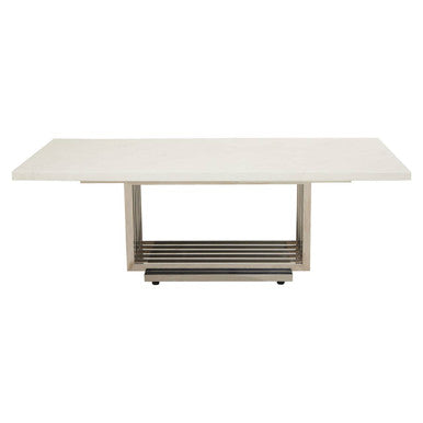 Moda Ivory Marble Effect Coffee Table with Silver Finish Base
