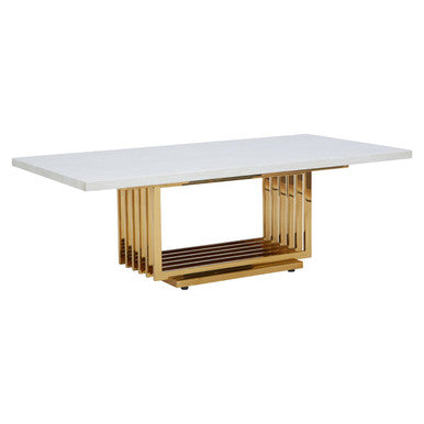Moda Ivory Marble Effect Coffee Table with Gold Finish Base