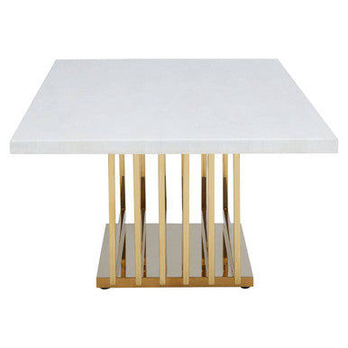 Moda Ivory Marble Effect Coffee Table with Gold Finish Base