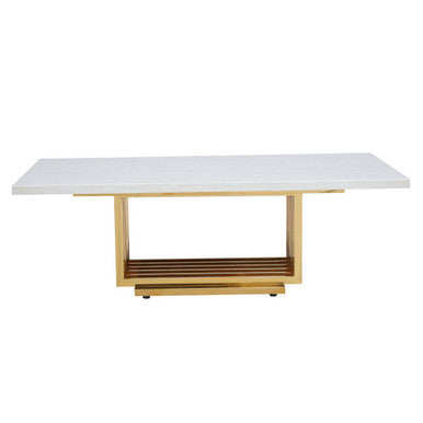 Moda Ivory Marble Effect Coffee Table with Gold Finish Base