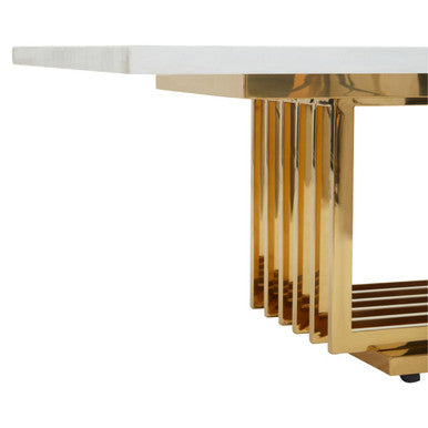 Moda Ivory Marble Effect Coffee Table with Gold Finish Base