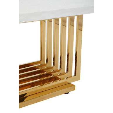Moda Ivory Marble Effect Coffee Table with Gold Finish Base