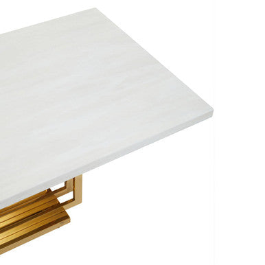 Moda Ivory Marble Effect Coffee Table with Gold Finish Base