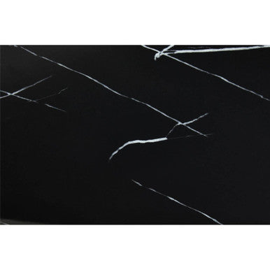 Moda Black Marble Effect Rectangular Dining Table with Gold Finish Base