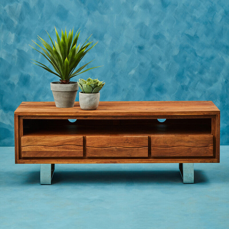 Simla Natural Acacia Wood Media Unit